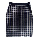 Kate Spade Black Beige Check Viscose Knit Skirt Photo 3