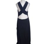Lulus  Black Evening Gown with Criss Cross Halter Neckline NWT Size XL Photo 3