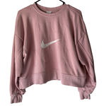 Nike  Sweatshirt Womens Medium Pink Just‎ Do It Swoosh Cropped Pullover Dri-FIT Photo 0