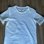 Rebecca Taylor  White Short Sleeve Terry Cloth Lace Crew Neck T-Shirt Blouse S Photo 10