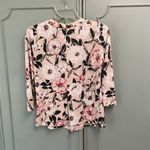 Karl Lagerfeld Paris Sz Petite Small Pink Floral Top Blush Office Spring Dressy Photo 3
