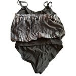 One Piece Swimsuit Womens Blouson Black Padded Bra Size Large (fits 8 Photo 1