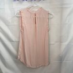 Loft  women's peach ruffle hem high neck sleeveless lightweight knit blouse XS Photo 5