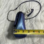 Badgley Mischka  Elegant Blue Quilted Handbag With Pearl Handle wedding formal Photo 4