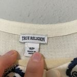 True Religion Boho Cream Sleeveless Round Neck Embroidered Tunic Blouse Sz S Photo 5