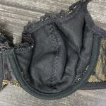 Oscar de la Renta  Black & Gold Lightly Lined Underwire Bra 34C Photo 2
