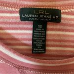 Ralph Lauren Lauren Pink & White Striped Sweatshirt, Rolled Edges, Women’s XS Photo 3