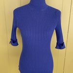 INC International Concepts women L elbow sleeve ribbed turtleneck sweater blue Photo 0