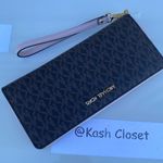 Michael Kors MK Large Logo Travel Continental Wallet - Powder blush/Brown Photo 2
