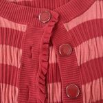 Elle Coral/Pink Striped Button Cardigan Photo 3