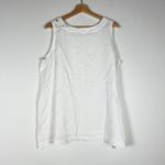 Eskandar Linen Woven Lightweight Scoop Neck Sleeveless Tank Top Blouse White XL Photo 3