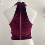 A'Gaci A’GACI Burgundy Velvet Bustier Crop Top with Choker Neck Size MEDIUM NWT Photo 3