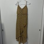No Boundaries  Hi-Low Sundress Ruffle Hem Ditsy Floral Print Gold Juniors XXL 19 Photo 3