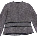 Banana Republic Blazer jacket Tweed Snap Front Women's Size 12 Black with Red Photo 4