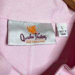 Quacker Factory Vintage  Floral Embroidered Zip Up Jacket Women’s Size Large Pink Photo 3