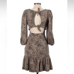 Anthropologie Maeve Brown Motif Knit Cut-Out Mini Dress Size 2 NWT Photo 5