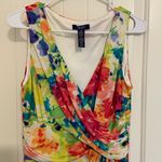 CHAPS NWOT women’s bright colorful floral patterned sheath stretch dress large Photo 1