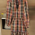 Veronica Beard 💕💕 Destiny Crinkle Plaid A-Line Dress ~ Olive Green/Pink 8 NWT Photo 9