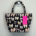 Betsey Johnson 🎀  Black w/ Pink, Cream & Light Yellow Bows Insulated Lunch Bag 💕 Photo 2