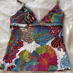 Trina Turk Vintage  top Stunning Multicolor strap blouse flowing Tankini Sz 6 Photo 4