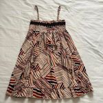 Axes Femme red mixed stripe smocked top dress ruffles Size medium, from Japan Brown Photo 0