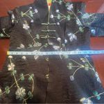 Shanghai Soho Oriental 100% Silk Asian Jacket 3D Sakura floral embroidered Sz M Black Size M Photo 5