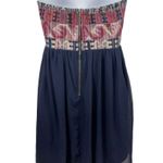 YA Los Angeles Strapless Aztec Print Tapestry Top Silk Blend Lined Bottom Dress L Photo 2