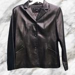 Kenneth Cole 100% Leather Jacket Coat Black Button Photo 0