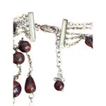 Vintage Multi Strand Beaded Necklace Brown Red Cat Eye Beads Gold Tone Estate Photo 3