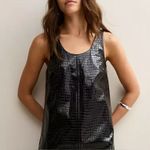 Switch Crocodile Effect Faux Leather Black Sleeveless Tank Top S Photo 0