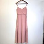 Revelry Skye Chiffon Side Split‎ Dress Blush Rosette Pink Size 6 Photo 4
