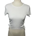 White Ribbed Ruched Photo 1