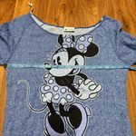 Disney  Parks Womens Blue Scoop Neck Minnie Mouse Sweatshirt Size Medium Large Photo 5