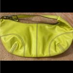 Free People  Real World Clutch Leather in yellow with brown stitch & silk lining Photo 4