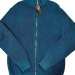 Alfani Ribbed Knit Mock Dual Zip Kale Green Sweater Size M Modern Academia NWT Blue Size M Photo 0