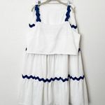 [PrettyGarden] White Blue Matching Set Crop Tank Maxi Skirt Summer NWOT Size XXL Photo 1
