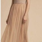 Adrianna Papell Anthropologie Champagne Bryce Beaded Gown Dress Sz 2 NWT Photo 0