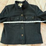 Talbots  Petites Military Style Blazer Jacket Size 10 Italian Wool Black Vtg Photo 3