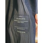 ALLSAINTS Lorie Leather Lapel Single Breasted Wool Coat 8 Black Quiet Luxury Photo 5