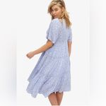 ELLOS Tiered Midi Dress Surplice Neckline in French Blue Ditsy Floral, Size: 18 Photo 1