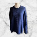 Madewell ✨ Navy Easy Cable Knit Merino Wool Sz XS Sweater✨ Photo 4