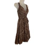 BCBGMAXAZRIA 100% Silk Bubble Hem Dress Size 2 Brown Photo 3