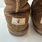 BEARPAW Emma Boots Womens Size 5 Suede Sheepskin Lined Wool Blend Tan Brown Photo 4