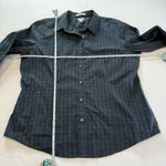 LL Bean Plaid Wrinkle Free Pinpoint Oxford 3/4‎ Sleeve Button Up Shirt LARGE Photo 5