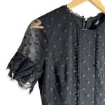 Saloni Andie Black Polka Dot Mesh Short Sleeve Cocktail Midi Dress Size 6 Photo 9