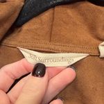 Soft Surroundings  Shape Drape Brown Faux Micro Suede Jacket Size Medium Photo 4