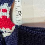 Obermeyer Vintage 60s  Women's Wool Long Sleeve Pullover Sweater Navy Red Medium‎ Photo 4