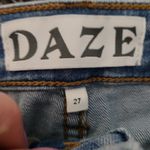 DAZE HIGH RISE SKINNY JEANS DISTRESSED LIGHT WASH RAW ANKLES 27 Blue Photo 12