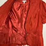 Cache Silk Burnt Orange Wide Leg Capris & Cropped Jacket Pantsuit Small Photo 8