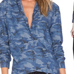 ATM blue boyfriend camo camouflage button front shirt size‎ small oversized Photo 0